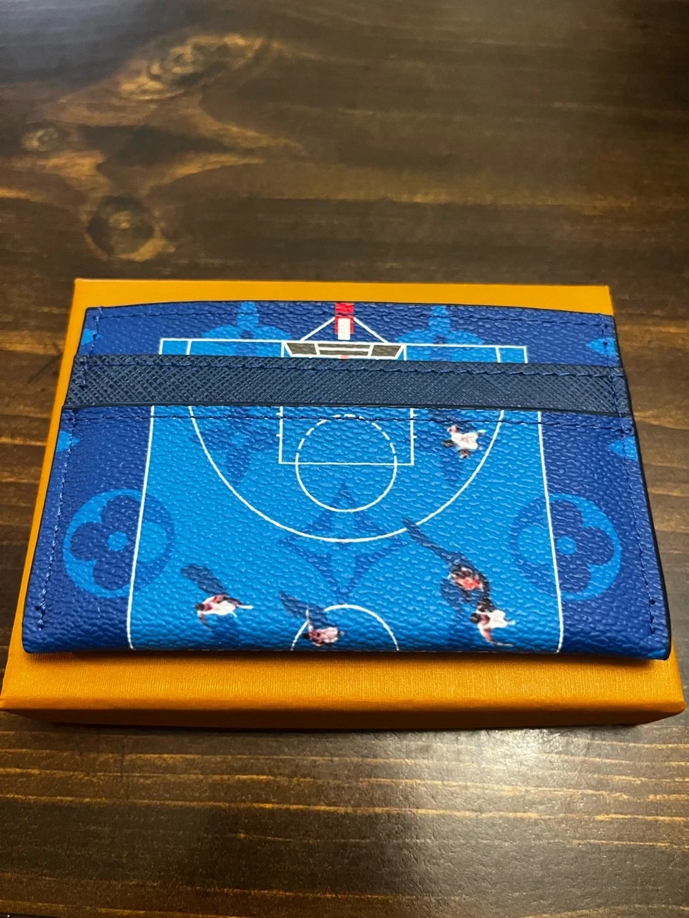 🏀 Louis. Vuitton. Blue Basketball Monogram Logo Card Wallet